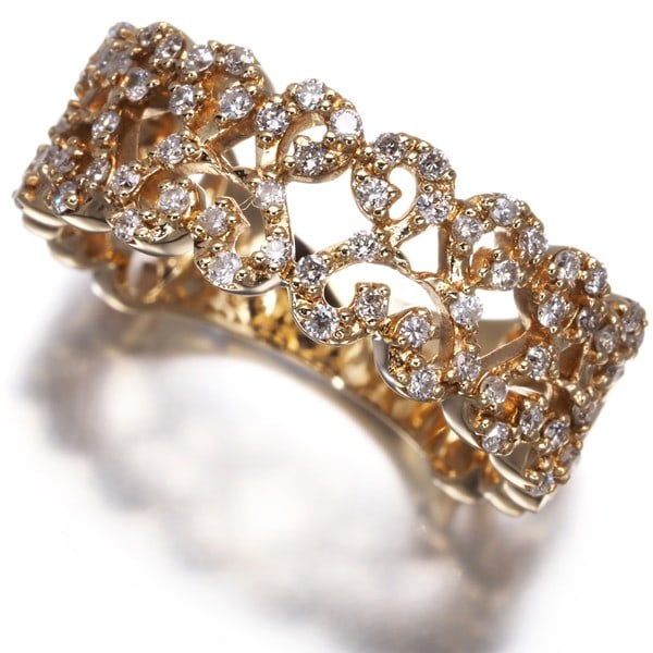 Gold Vendome Ring Diamond 0.30Ct Openwork Us5.5-5.75 18K 750 Yellow (1 of 5)