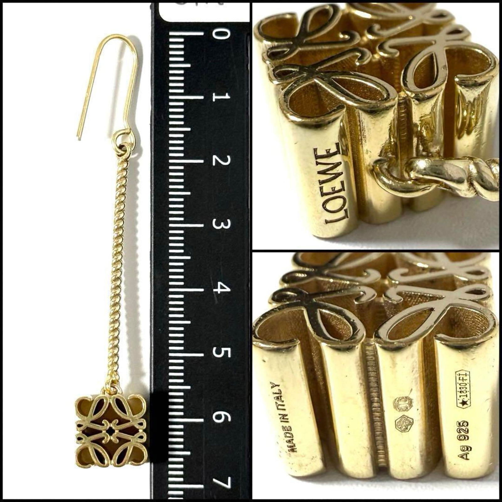 925 Loewe Drop Earrings Silver - 8