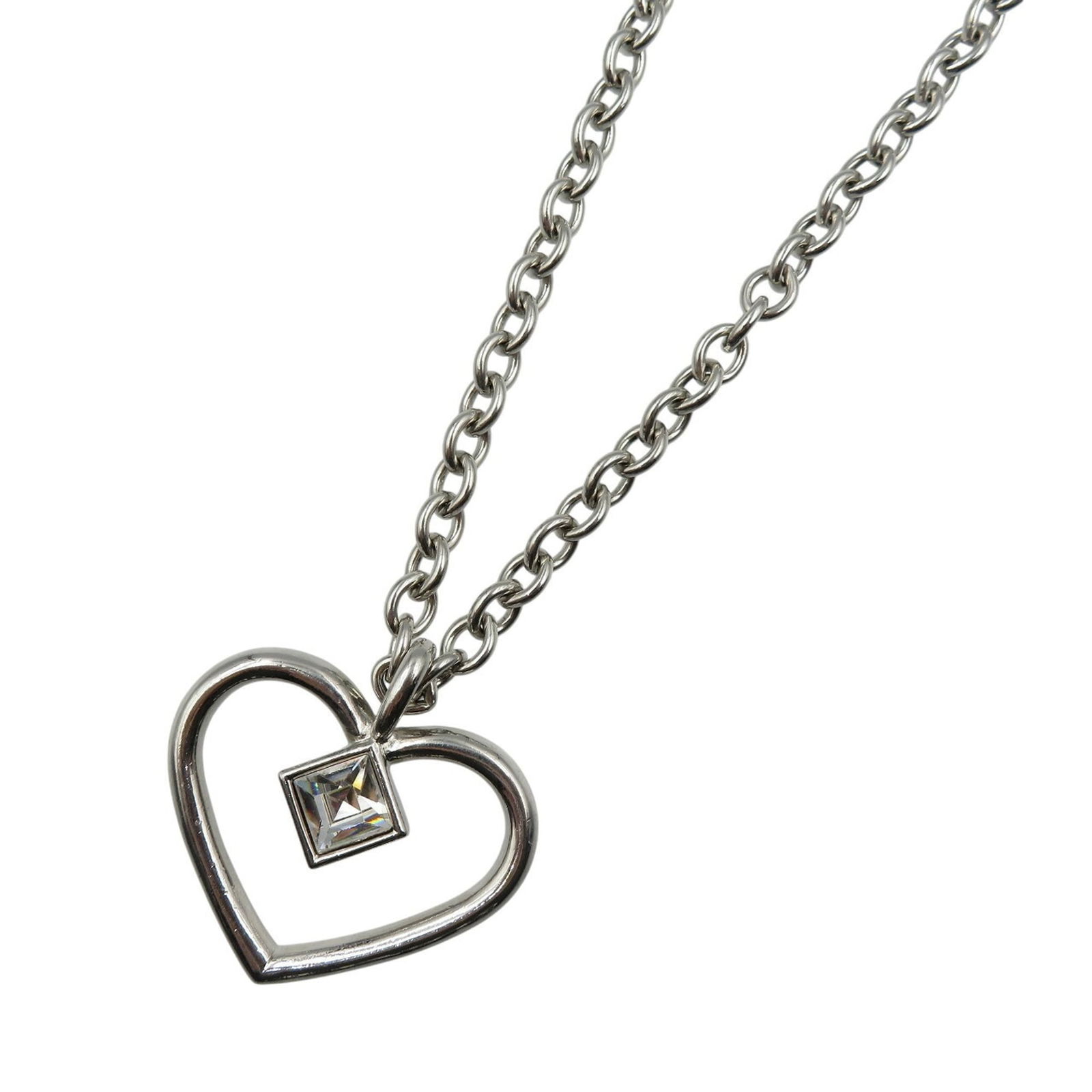 0650GIVENCHY Givenchy Heart Long Chain Metal Zirconia Silver Necklace: 0650GIVENCHY Givenchy Heart Long Chain Metal Zirconia Silver Necklace This listing features 0650GIVENCHY Givenchy Heart Long Chain Metal Zirconia Silver Necklace. Item specifics are provided below. It