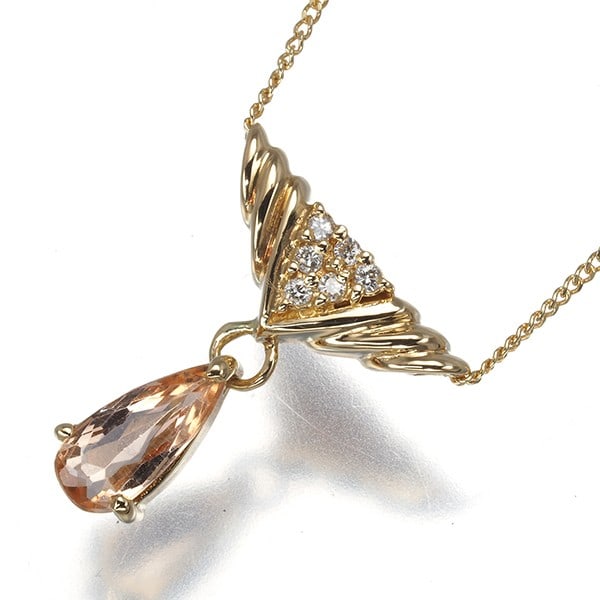 Yg Unoaerre Necklace Imperial Topaz 0.69Ct Diamond 0.05Ct Pear-Shaped 18K: Yg Unoaerre Necklace Imperial Topaz 0.69Ct Diamond 0.05Ct Pear-Shaped 18K This listing features Yg Unoaerre Necklace Imperial Topaz 0.69Ct Diamond 0.05Ct Pear-Shaped 18K. Item specifics are provided