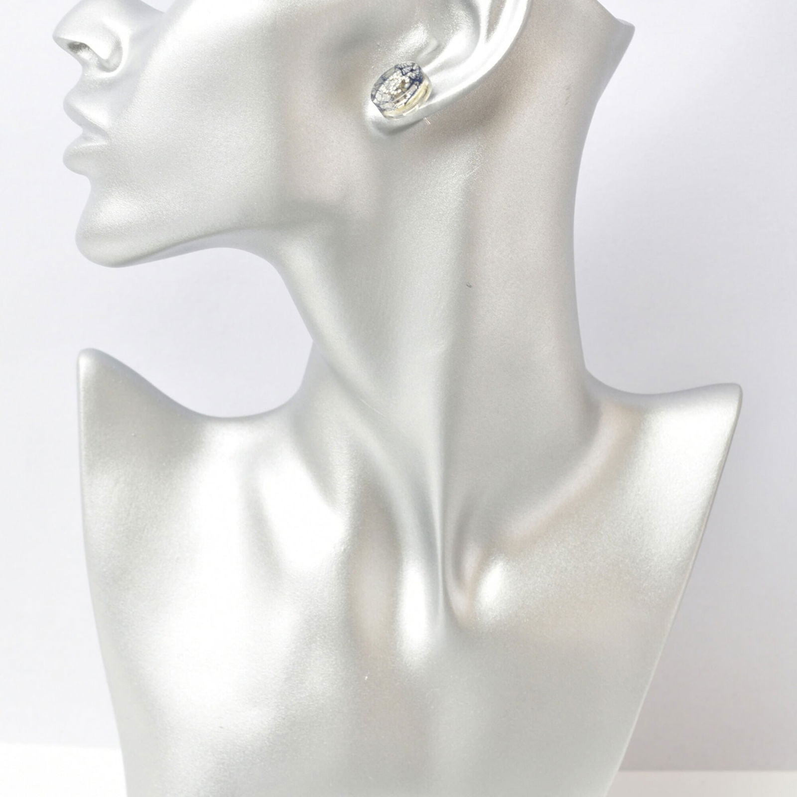 Plastic Chanel Stud Earrings - 3