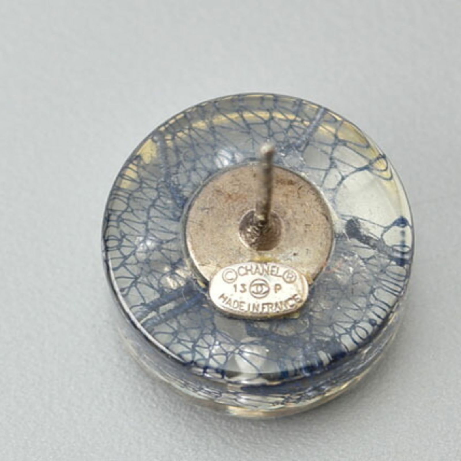 Plastic Chanel Stud Earrings - 4