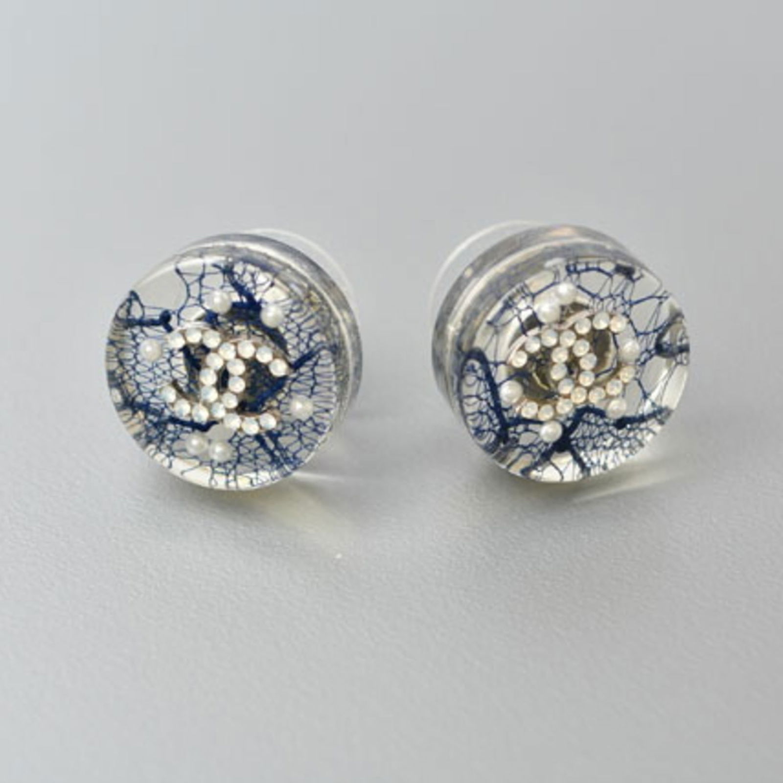 Plastic Chanel Stud Earrings - 5