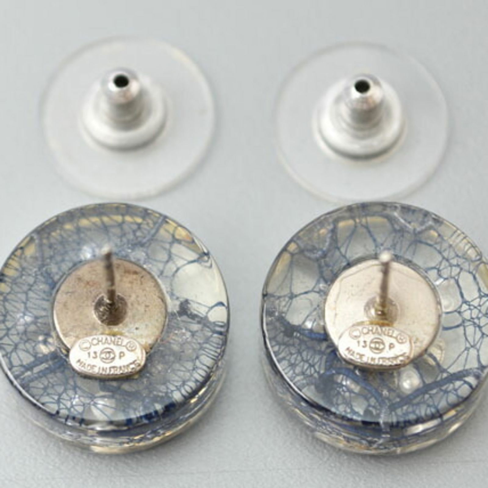 Plastic Chanel Stud Earrings - 7