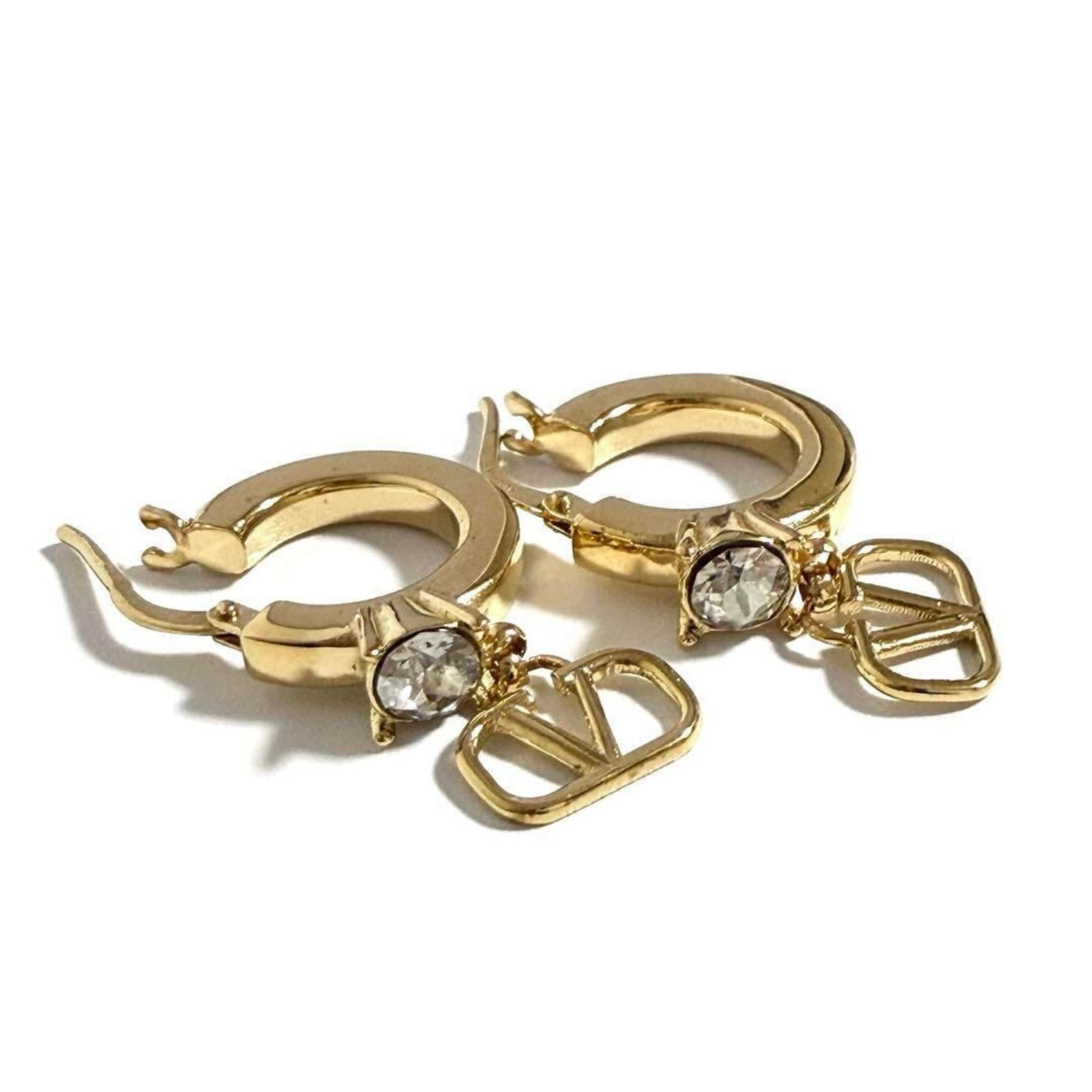 Rhinestone - Valentino Stud Earrings Metal (1 of 10)