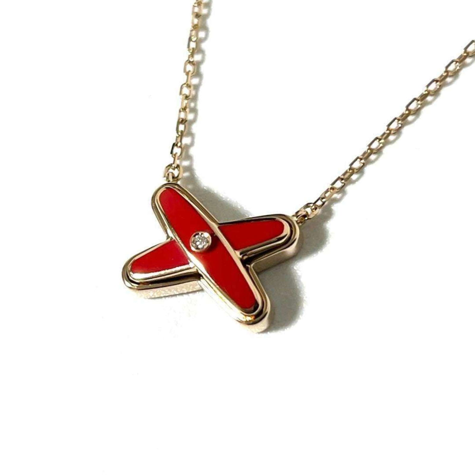 Diamond CHAUMET Women's Jeux de Liens Pendant Necklace K18 Pink Gold (1 of 10)