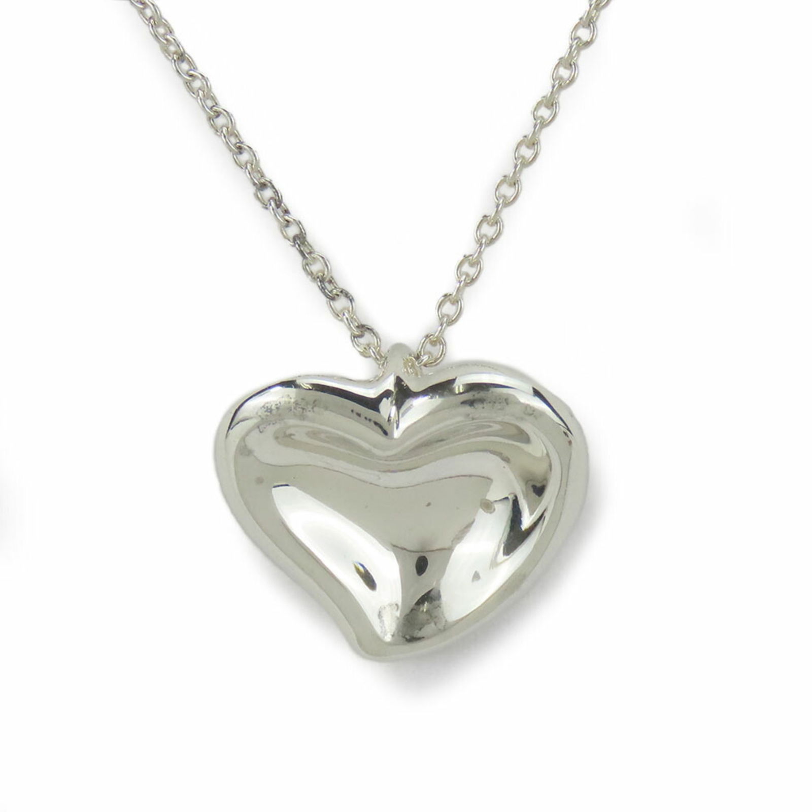 TIFFANY&Co. Tiffany Necklace Full Heart Elsa Perutti Silver 925 Approx. 4.3g Women's (1 of 11)