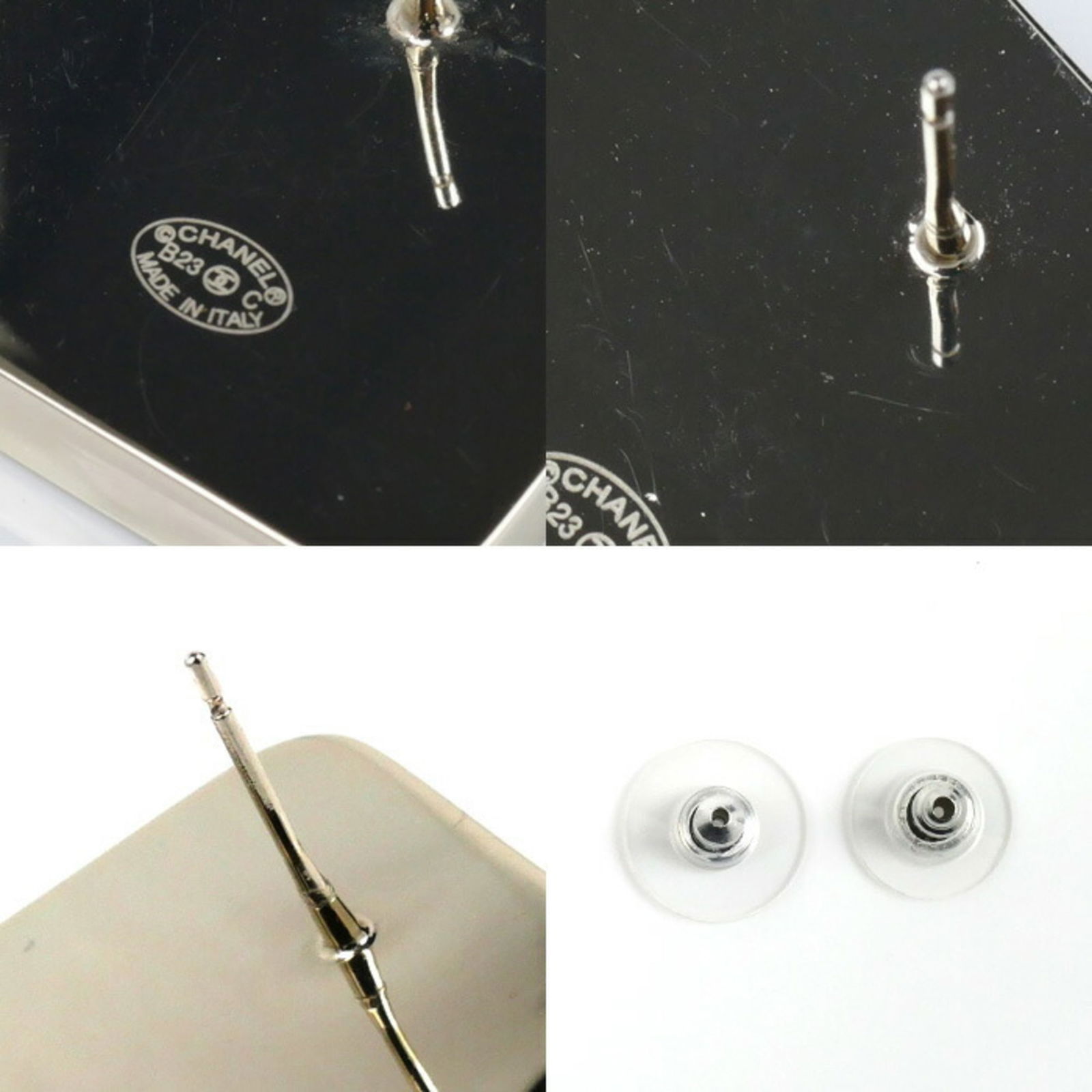 Metal Chanel Stud Earrings - 4