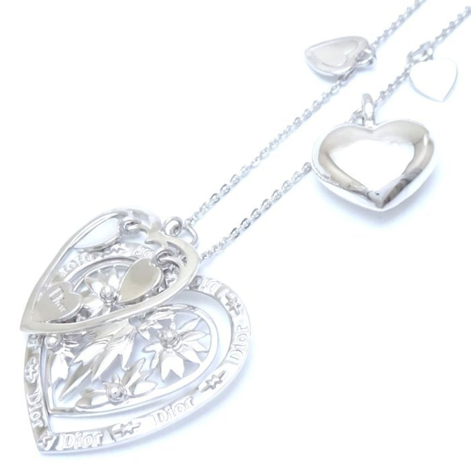 292967 Christian Dior Necklace Heart Motif Silver 925 (1 of 7)