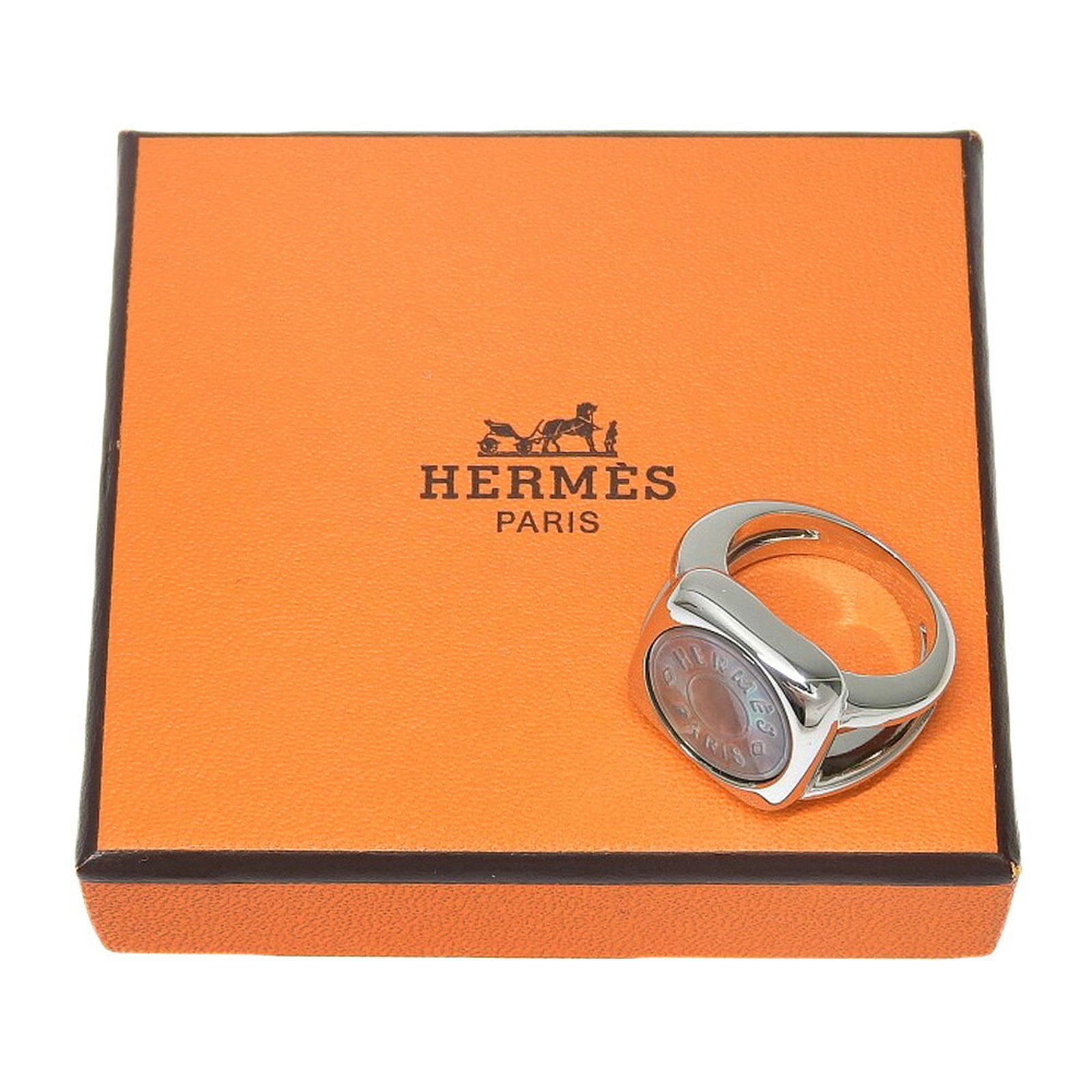 Silver 925 - Hermes Band Ring Shell - 6