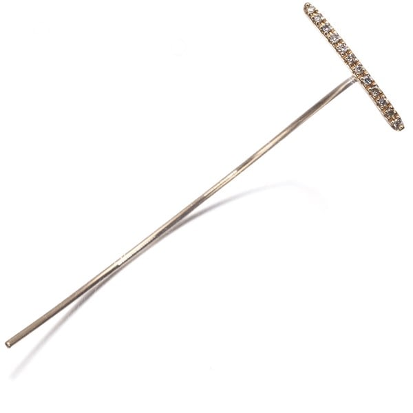 Gold Hirotaka Earrings Diamond 0.06Ct Trapeze Arrow 10K 416 Yellow (1 of 5)