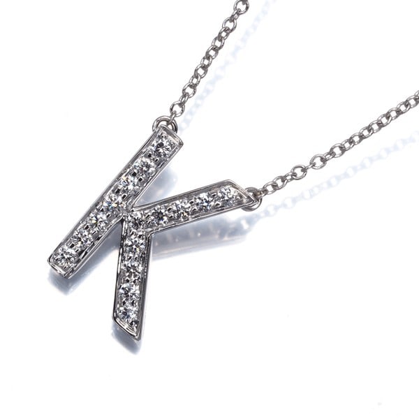 Platinum Tiffany&Co. Necklace Diamond Letter Initial Alphabet K 950: Platinum Tiffany&Co. Necklace Diamond Letter Initial Alphabet K 950 This listing features Platinum Tiffany&Co. Necklace Diamond Letter Initial Alphabet K 950. Item specifics are provided below. Item