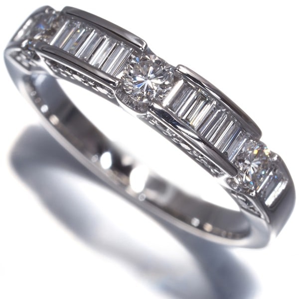 Platinum Diamond 0.78Ct Baguette-Cut Ring 900 (1 of 4)