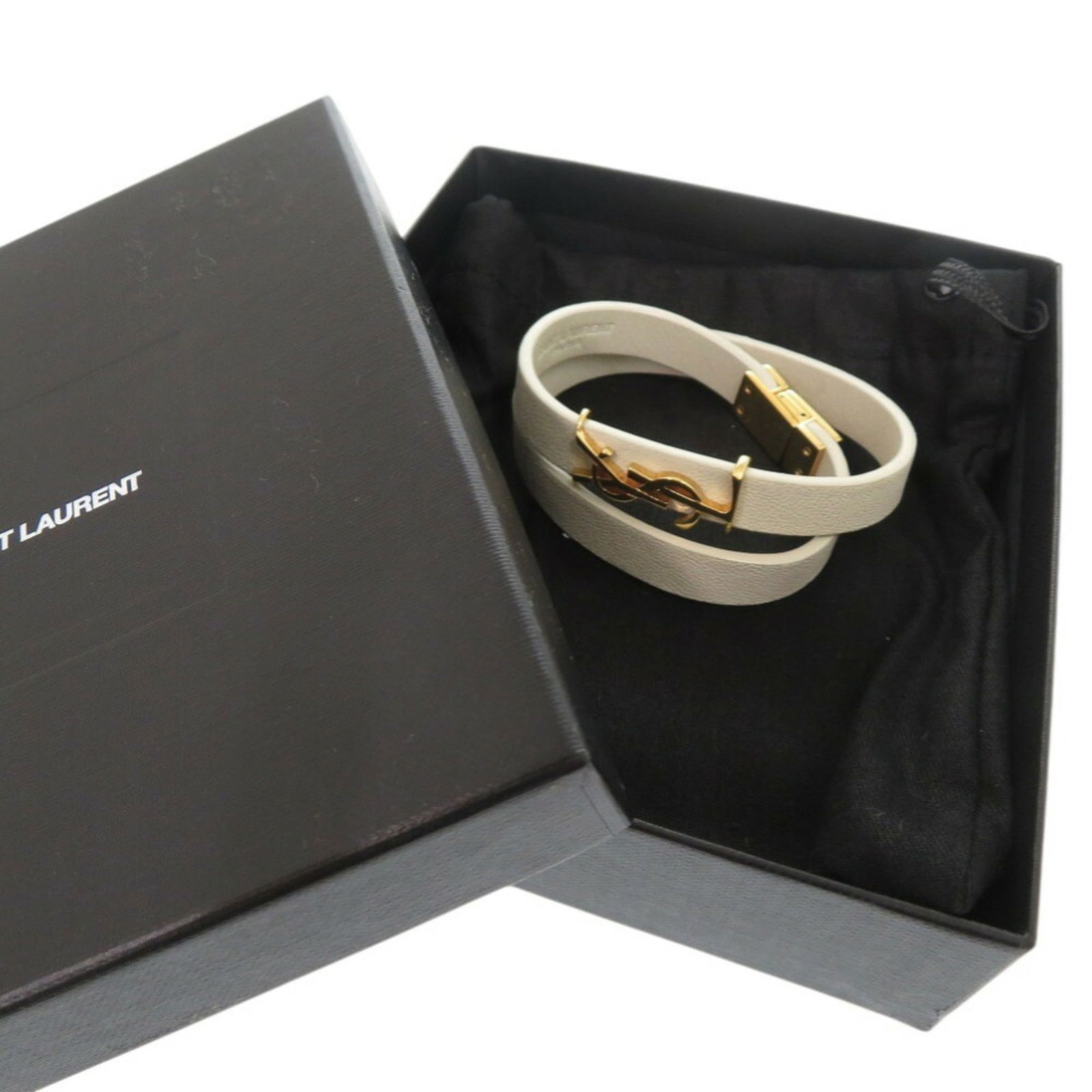 Leather Yves Saint Laurent Charm Bracelet - 3