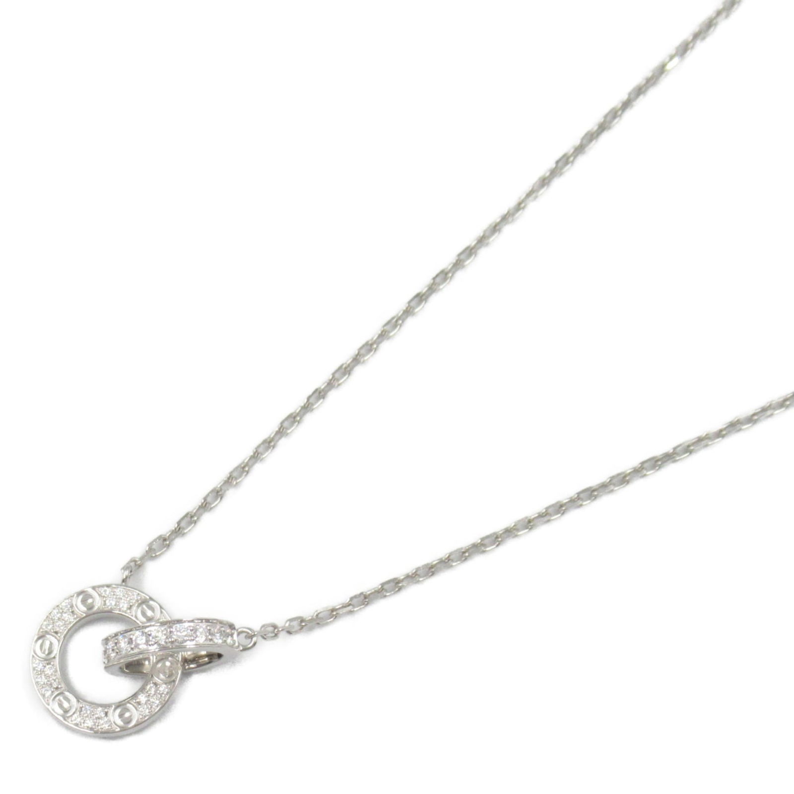 Clear CARTIER Baby Love Necklace Diamond 18KWG (White Gold) Ladies (1 of 9)