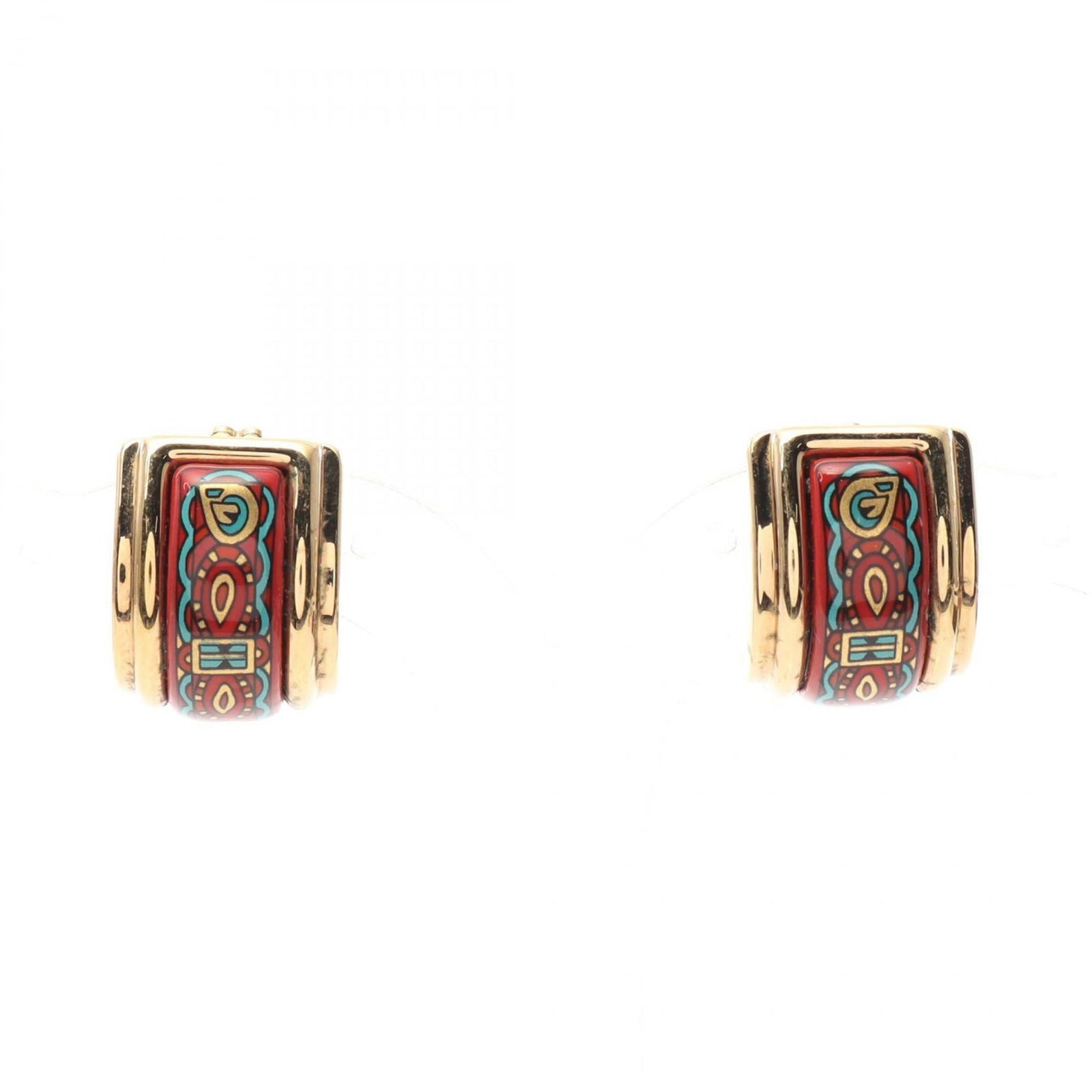 Gold Plating - Hermes Clip Earrings Cloisonn/ Enamel: Gold Plating - Hermes Clip Earrings Cloisonn/ Enamel This listing features Gold Plating - Hermes Clip Earrings Cloisonn/ Enamel. Item specifics are provided below. Item Specifics: Brand: Hermes Type: