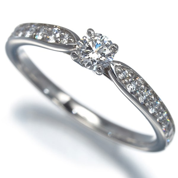 Platinum Tiffany&Co. Ring Diamond 0.20Ct Harmony Solitaire Us5.75-6 950 (1 of 5)