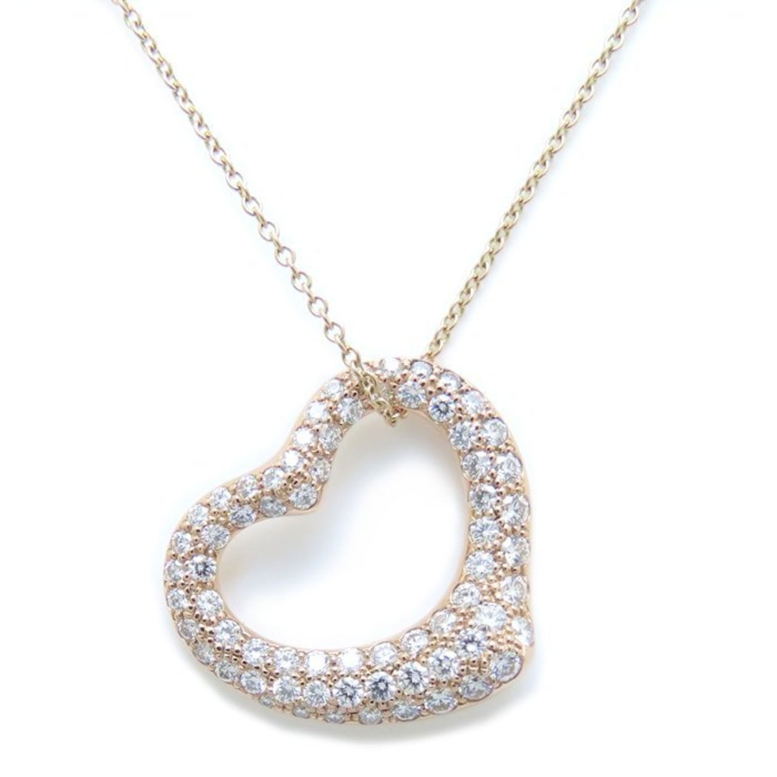 293941 TIFFANY&Co. Tiffany Heart Necklace Diamond Elsa Peretti 750PG Pink Gold K18RG Rose (1 of 9)
