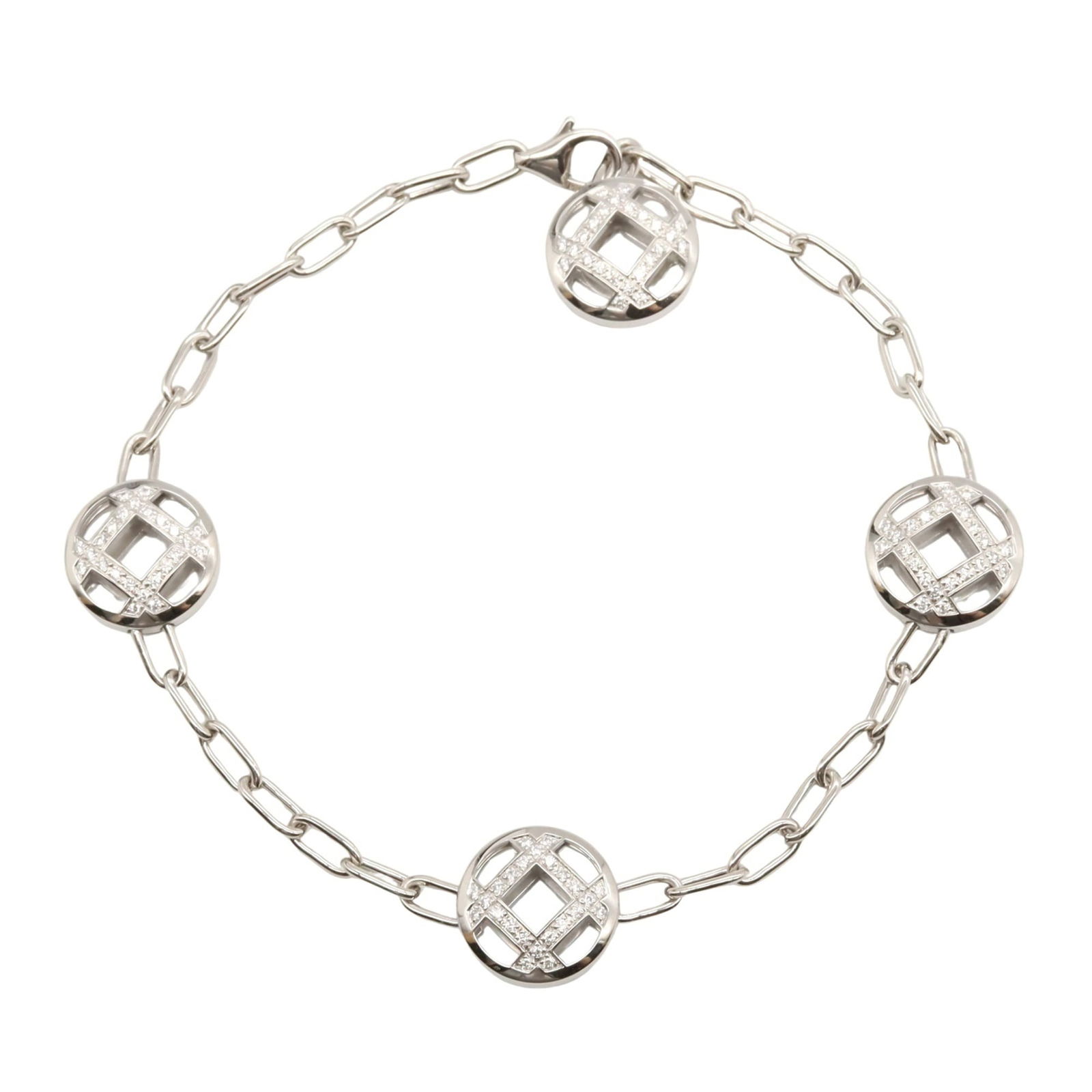(18K) Cartier Charm Bracelet White Gold: (18K) Cartier Charm Bracelet White Gold This listing features (18K) Cartier Charm Bracelet White Gold. Item specifics are provided below. Item Specifics: Brand: Cartier Type: Charm Bracelet Gender: