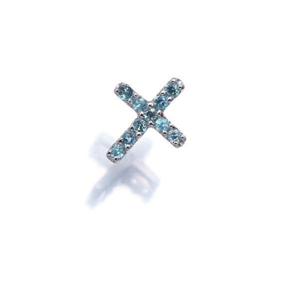 Gold Paraiba Tourmaline 0.08Ct Cross Pendant 18K 750 White: Gold Paraiba Tourmaline 0.08Ct Cross Pendant 18K 750 White This listing features Gold Paraiba Tourmaline 0.08Ct Cross Pendant 18K 750 White. Item specifics are provided below. Item Specifics: Metal: