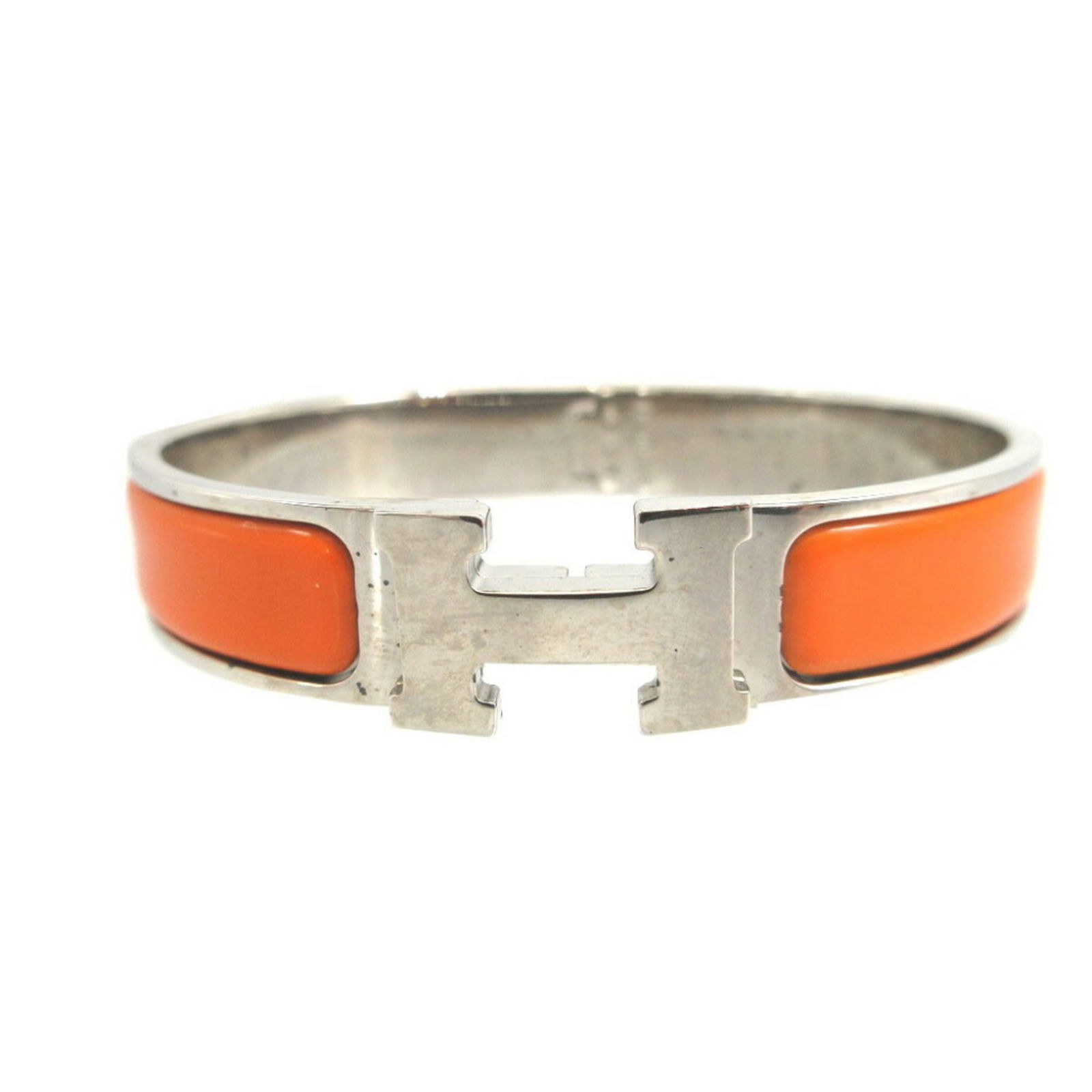 Metal Hermes Bangle: Metal Hermes Bangle This listing features Metal Hermes Bangle. Item specifics are provided below. Item Specifics: Brand: Hermes Type: Bangle Gender: Women,Men Material: Metal Color: Orange, Silver