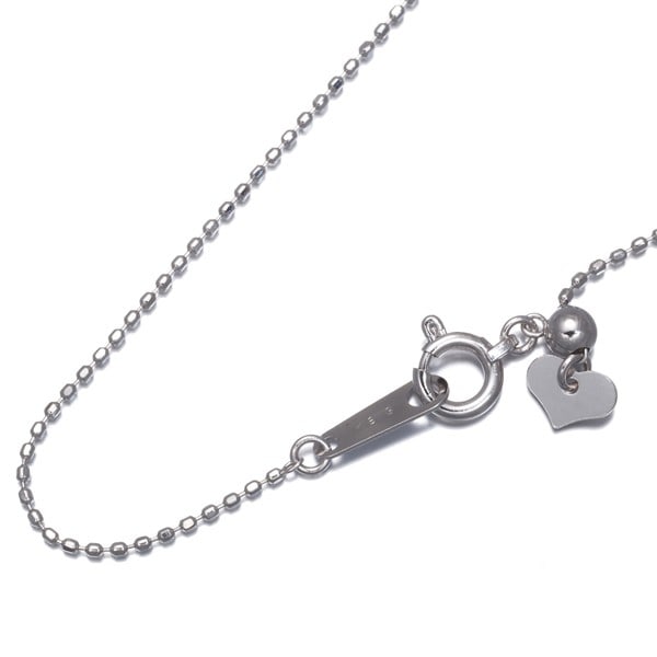 Gold Cut Ball Bead Chain Necklace 45Cm 18K 750 White (1 of 3)