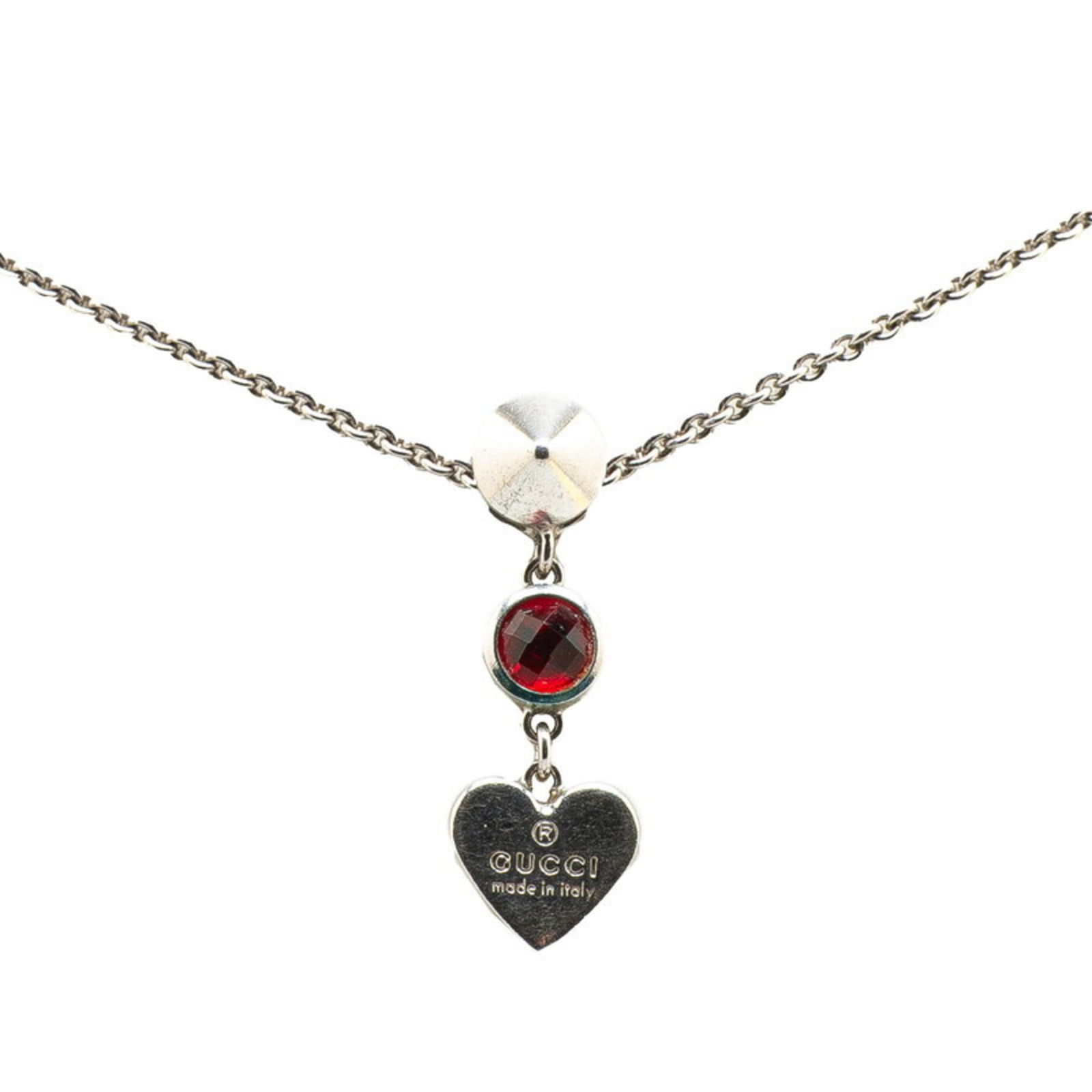 GUCCI Heart Stud Bejeweled Necklace SV925 Silver Women's: GUCCI Heart Stud Bejeweled Necklace SV925 Silver Women's This listing features GUCCI Heart Stud Bejeweled Necklace SV925 Silver Women's. Item specifics are provided below. Item Specifics: Brand: