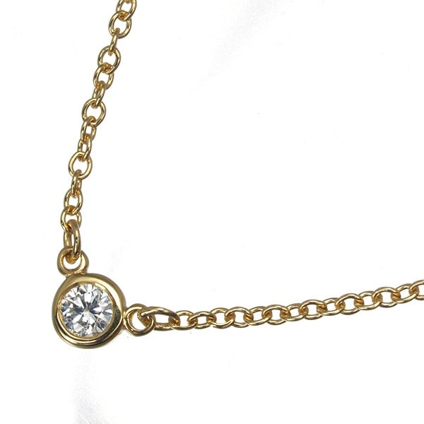 Gold Tiffany&Co. Necklace Diamond 0.05Ct By The Yard 18K 750 Yellow (1 of 4)