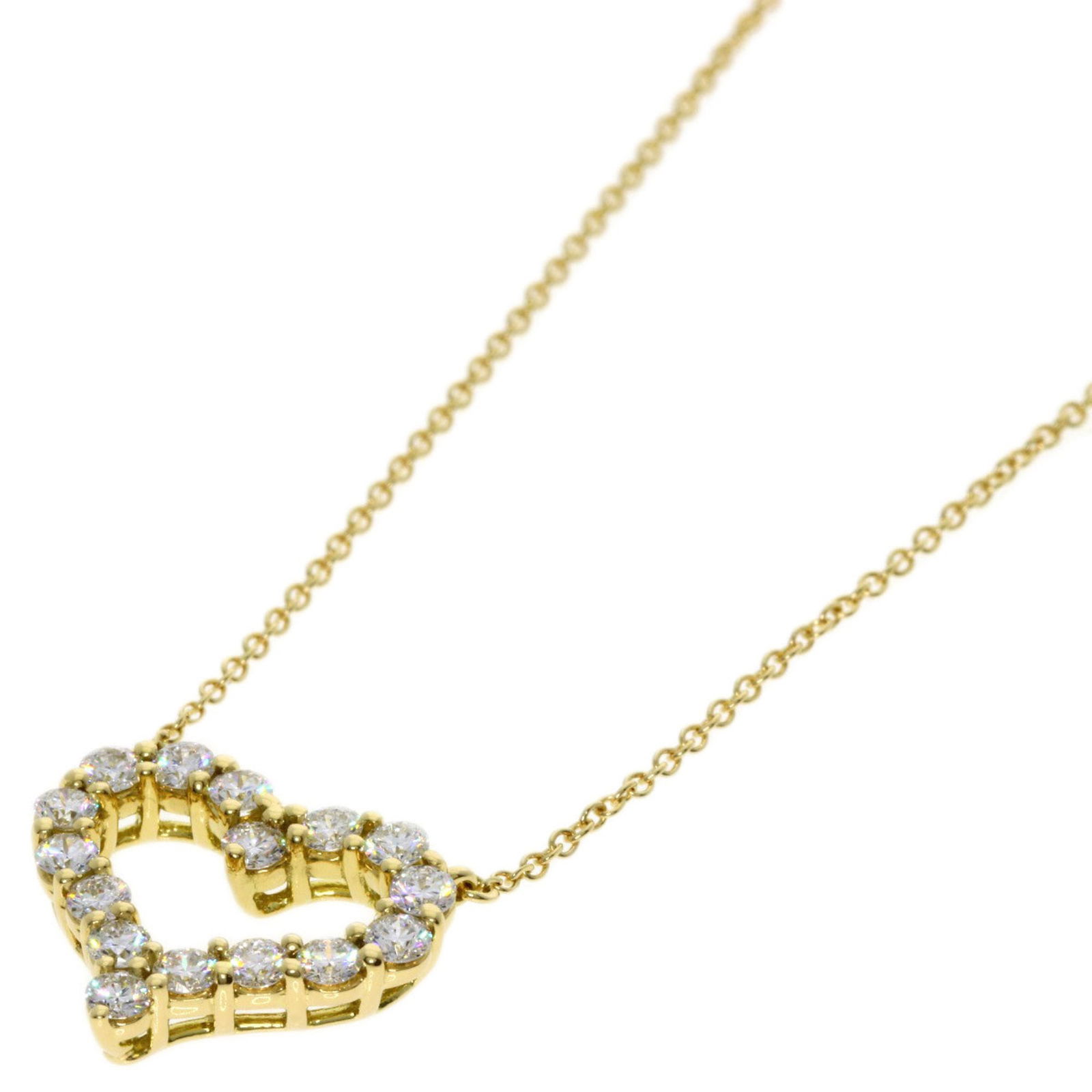 Women's Tiffany Sentimental Heart Diamond Necklace K18 Yellow Gold (1 of 7)