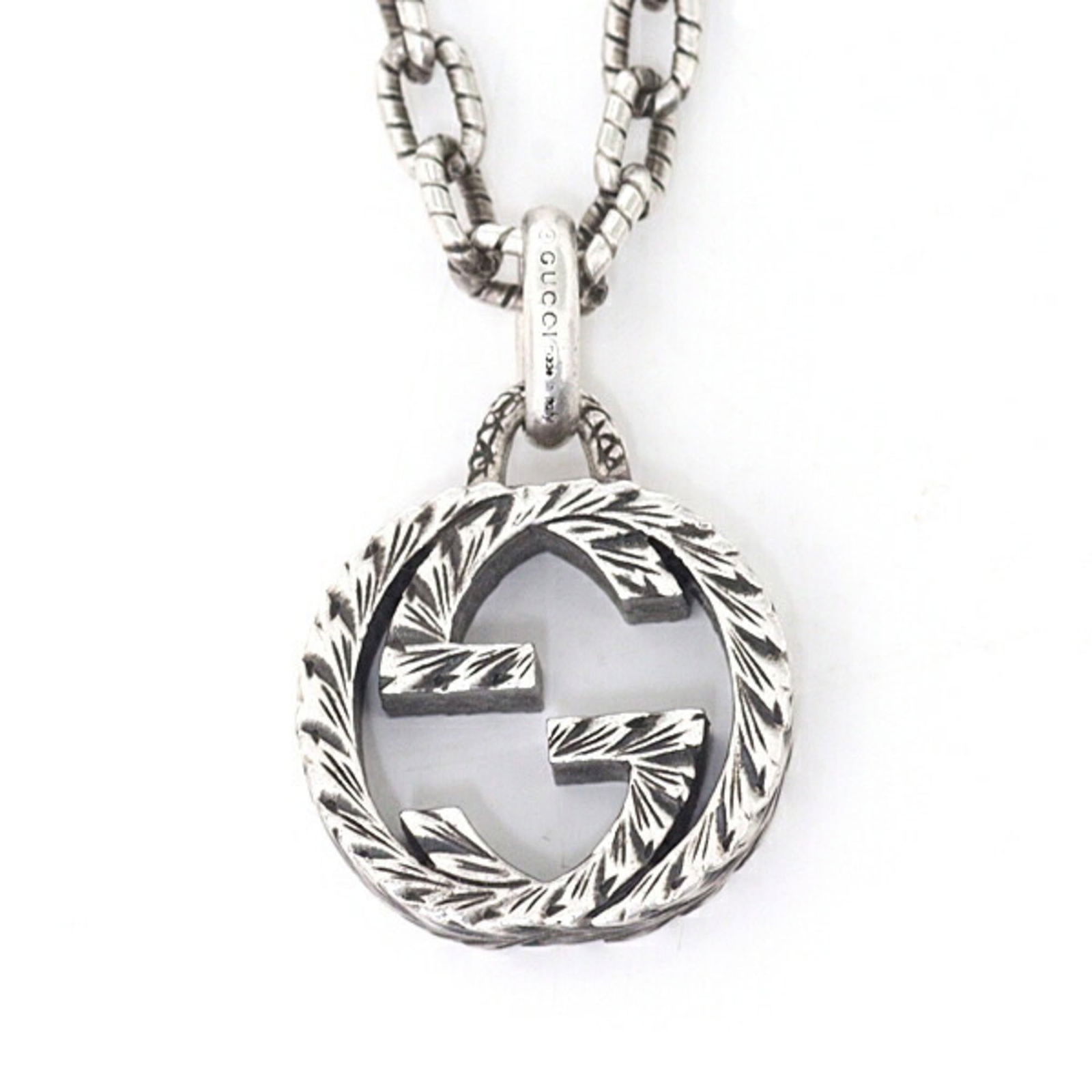 455307 GUCCI Interlocking Pendant Necklace Sterling Silver Ag925 Approx. 45cm: 455307 GUCCI Interlocking Pendant Necklace Sterling Silver Ag925 Approx. 45cm This listing features 455307 GUCCI Interlocking Pendant Necklace Sterling Silver Ag925 Approx. 45cm. Item specifics are