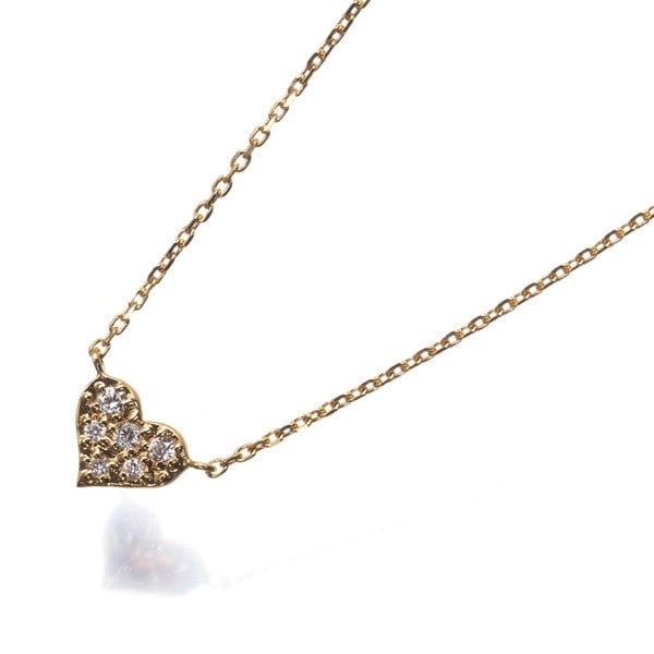Gold Vendome Necklace Diamond Heart Paved 18K 750 Yellow (1 of 4)