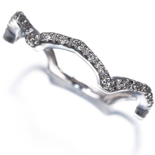 Gold Vendome Ring Diamond Wave Us5 18K 750 White (1 of 5)