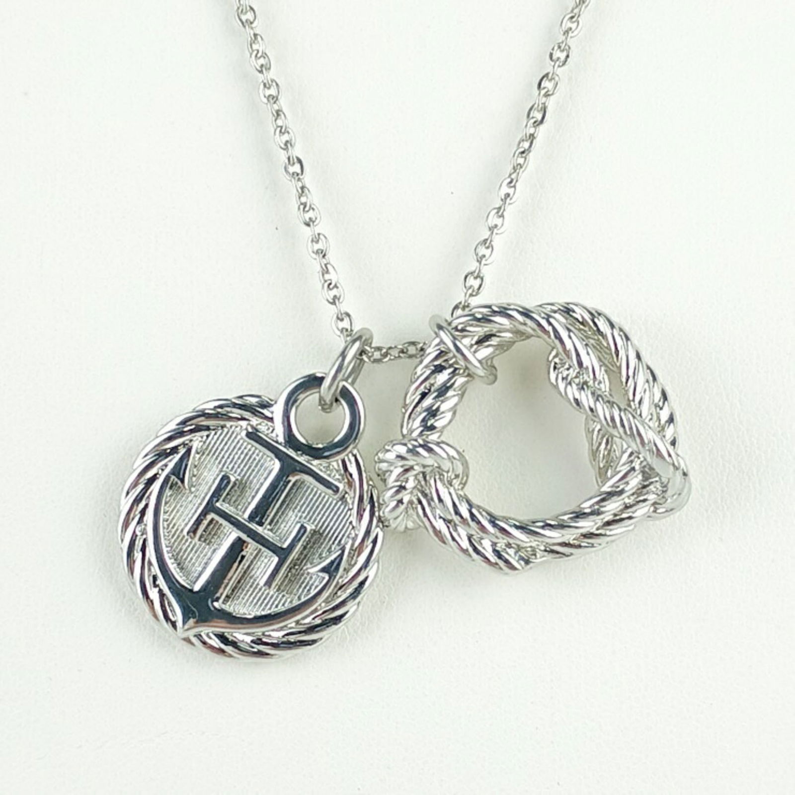 Cordage HERMES Necklace Cortage Rope Silver Metal Men's Women's Pendant Anchor: Cordage HERMES Necklace Cortage Rope Silver Metal Men's Women's Pendant Anchor This listing features Cordage HERMES Necklace Cortage Rope Silver Metal Men's Women's Pendant Anchor. Item specifics are