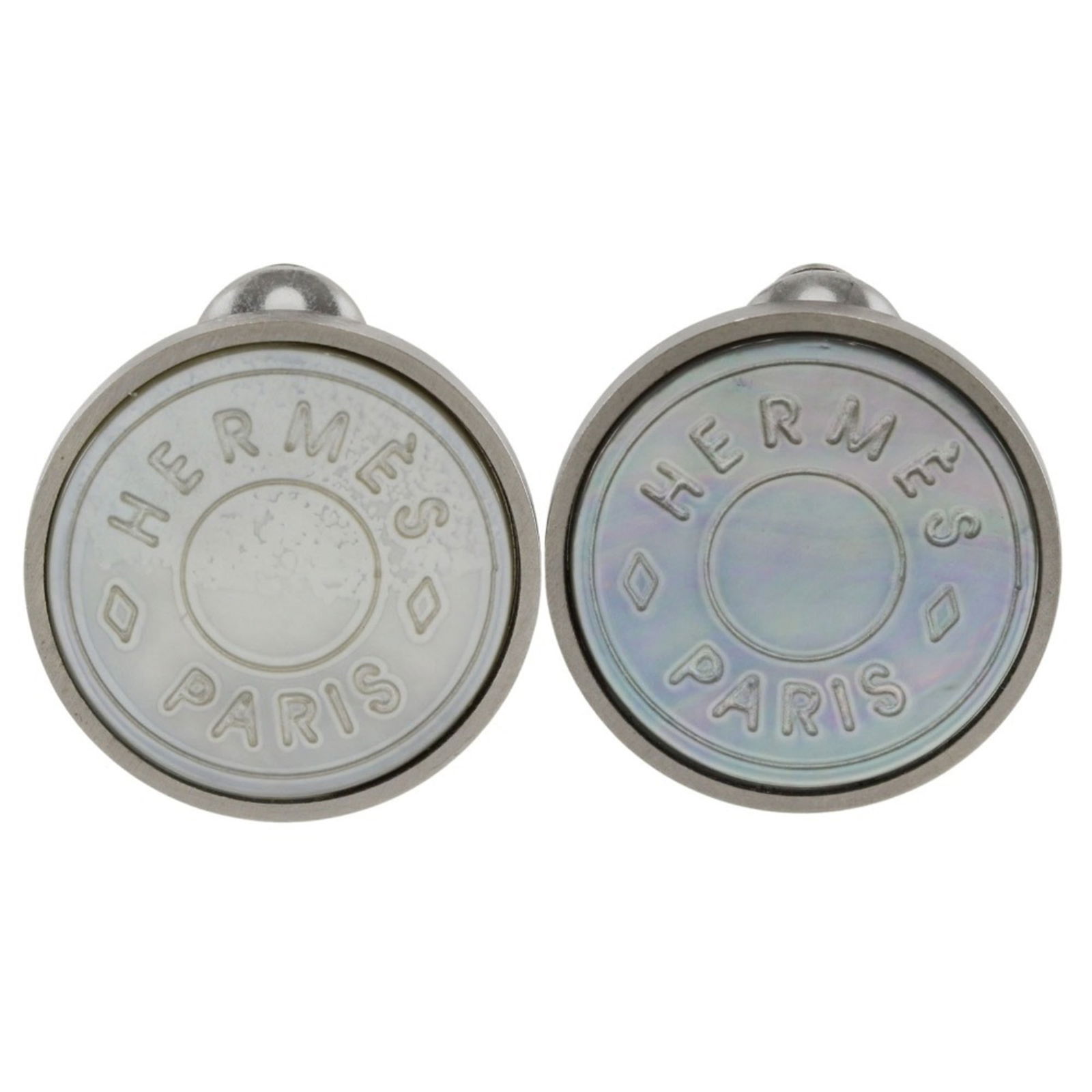 Shell Hermes Clip Earrings