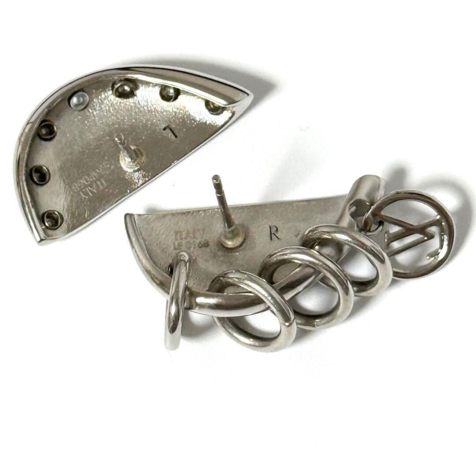 Metal Louis Vuitton Stud Earrings - 3