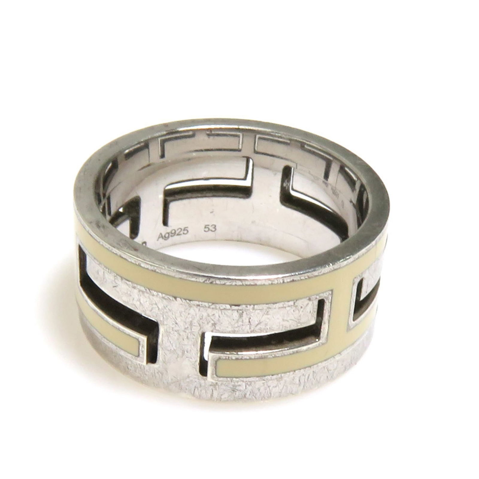 Silver 925 - Hermes Band Ring Enamel: Silver 925 - Hermes Band Ring Enamel This listing features Silver 925 - Hermes Band Ring Enamel. Item specifics are provided below. Item Specifics: Brand: Hermes Type: Band Ring Gender: Women Color:
