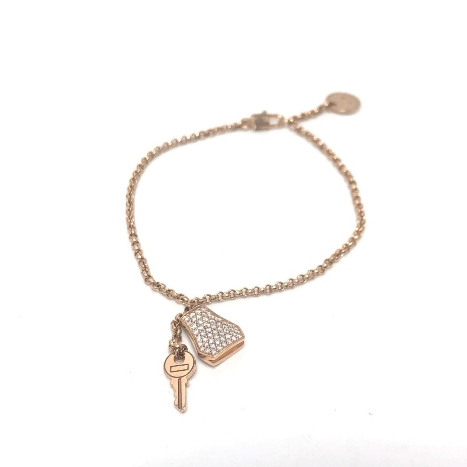 (18K) Hermes Charm Bracelet Pink Gold: (18K) Hermes Charm Bracelet Pink Gold This listing features (18K) Hermes Charm Bracelet Pink Gold. Item specifics are provided below. Item Specifics: Brand: Hermes Type: Charm Bracelet Gender: Women