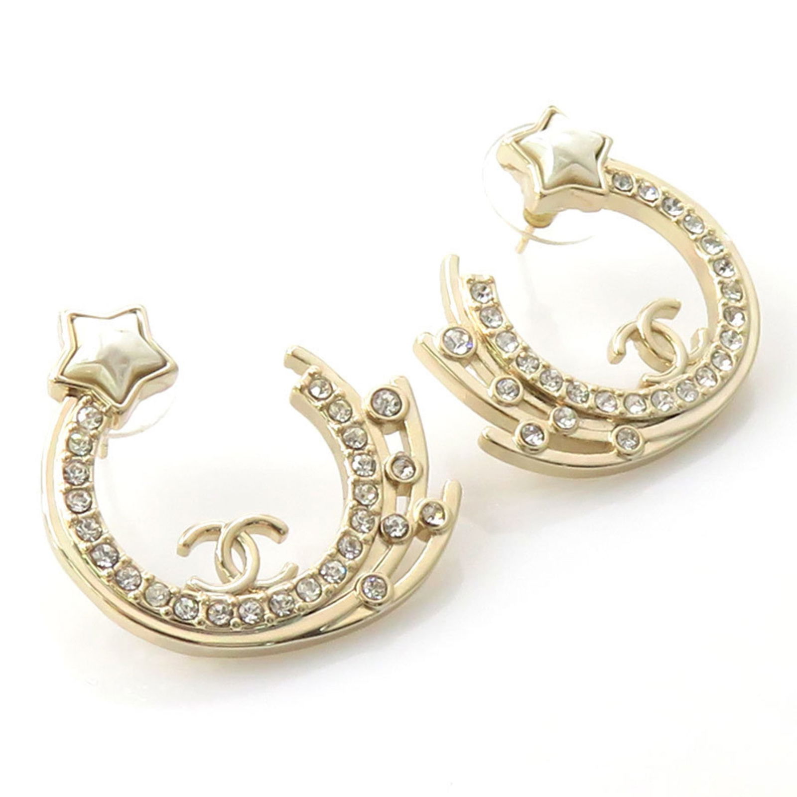 Metal Chanel Stud Earrings - 3