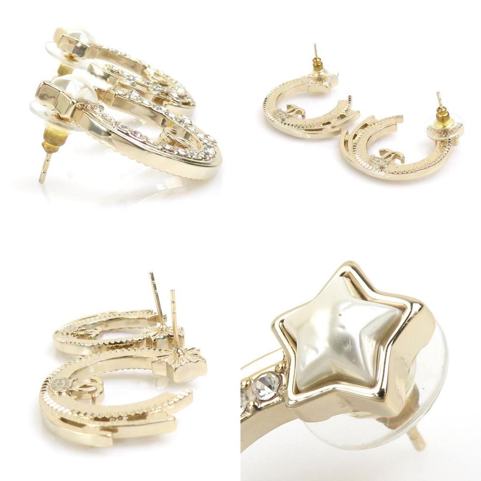 Metal Chanel Stud Earrings - 4