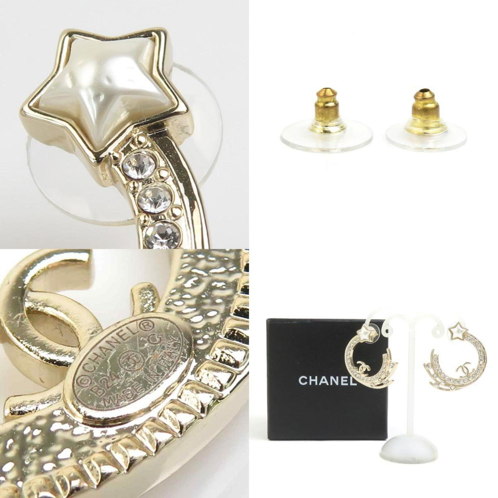 Metal Chanel Stud Earrings - 5