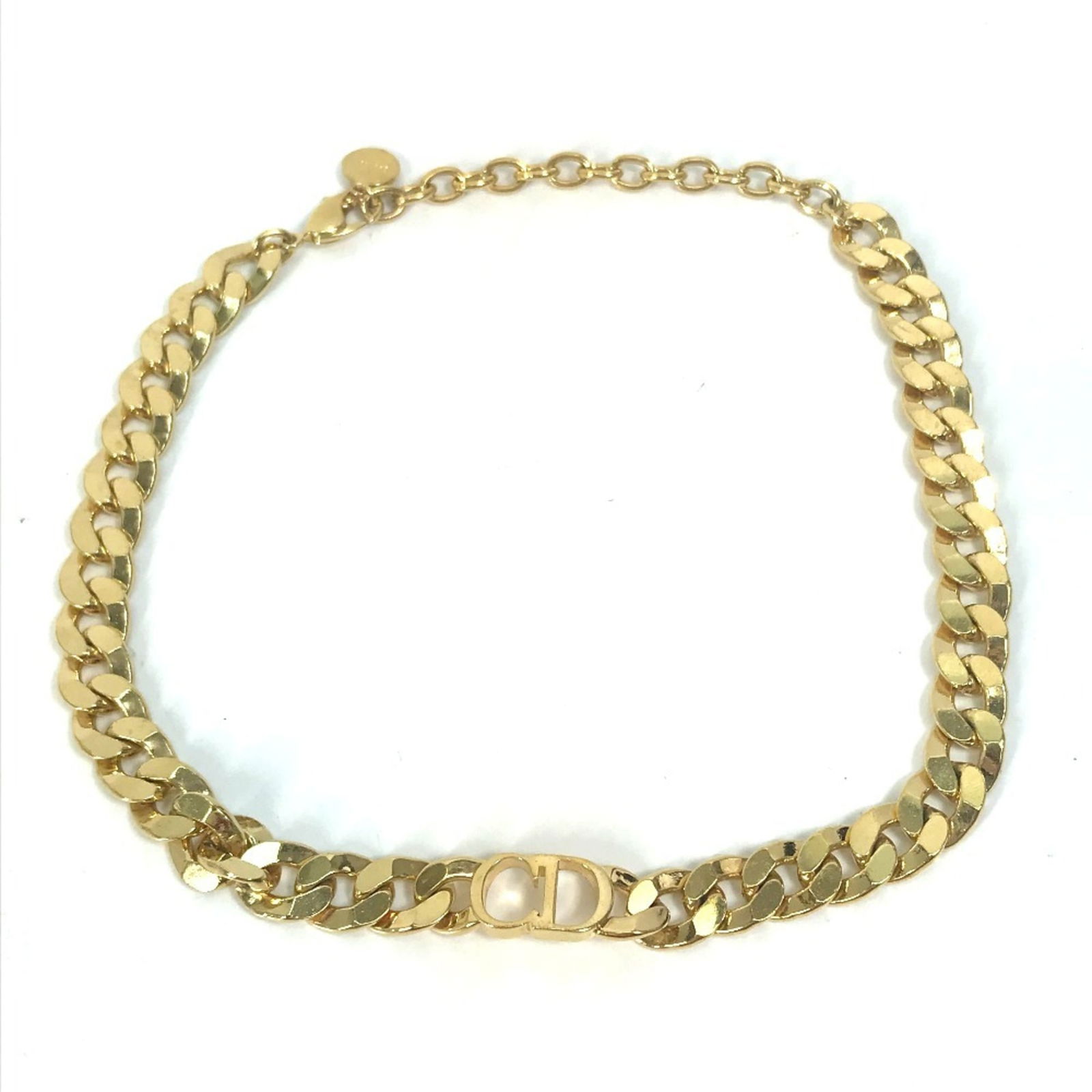 Gold Christian Dior Danseuse Etoile Choker Chain Necklace Metal Men's (1 of 8)