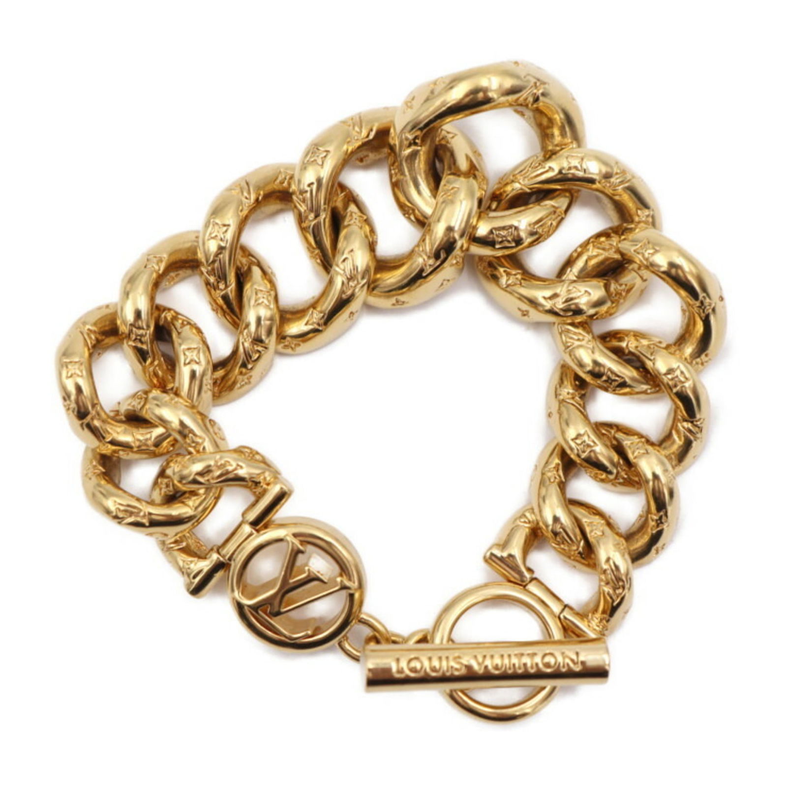 Metal Louis Vuitton Charm Bracelet: Metal Louis Vuitton Charm Bracelet This listing features Metal Louis Vuitton Charm Bracelet. Item specifics are provided below. Item Specifics: Brand: Louis Vuitton Type: Charm Bracelet Style: