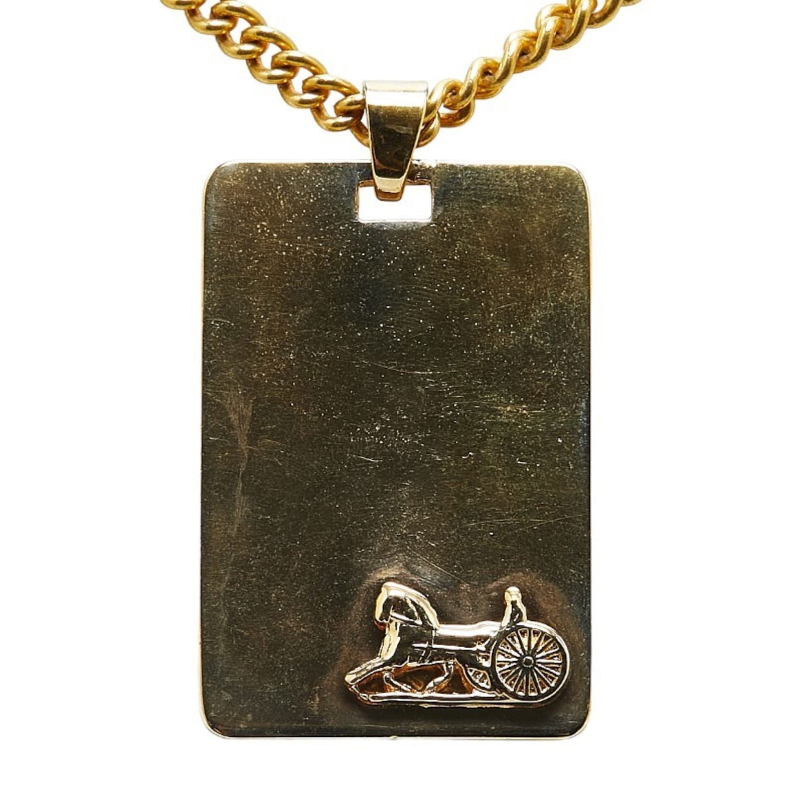 Women's CELINE Carriage Plate Necklace Gold Plated: Women's CELINE Carriage Plate Necklace Gold Plated This listing features Women's CELINE Carriage Plate Necklace Gold Plated. Item specifics are provided below. Item Specifics: Brand: Celine Necklace