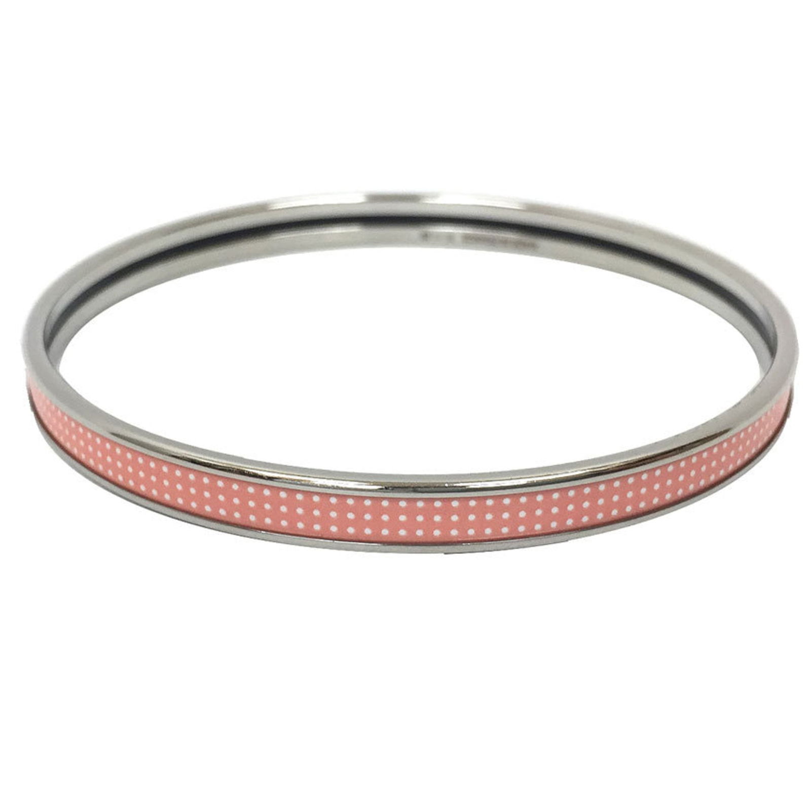 Metal Hermes Bangle: Metal Hermes Bangle This listing features Metal Hermes Bangle. Item specifics are provided below. Item Specifics: Brand: Hermes Type: Bangle Gender: Women Material: Metal Color: Pink, Silver