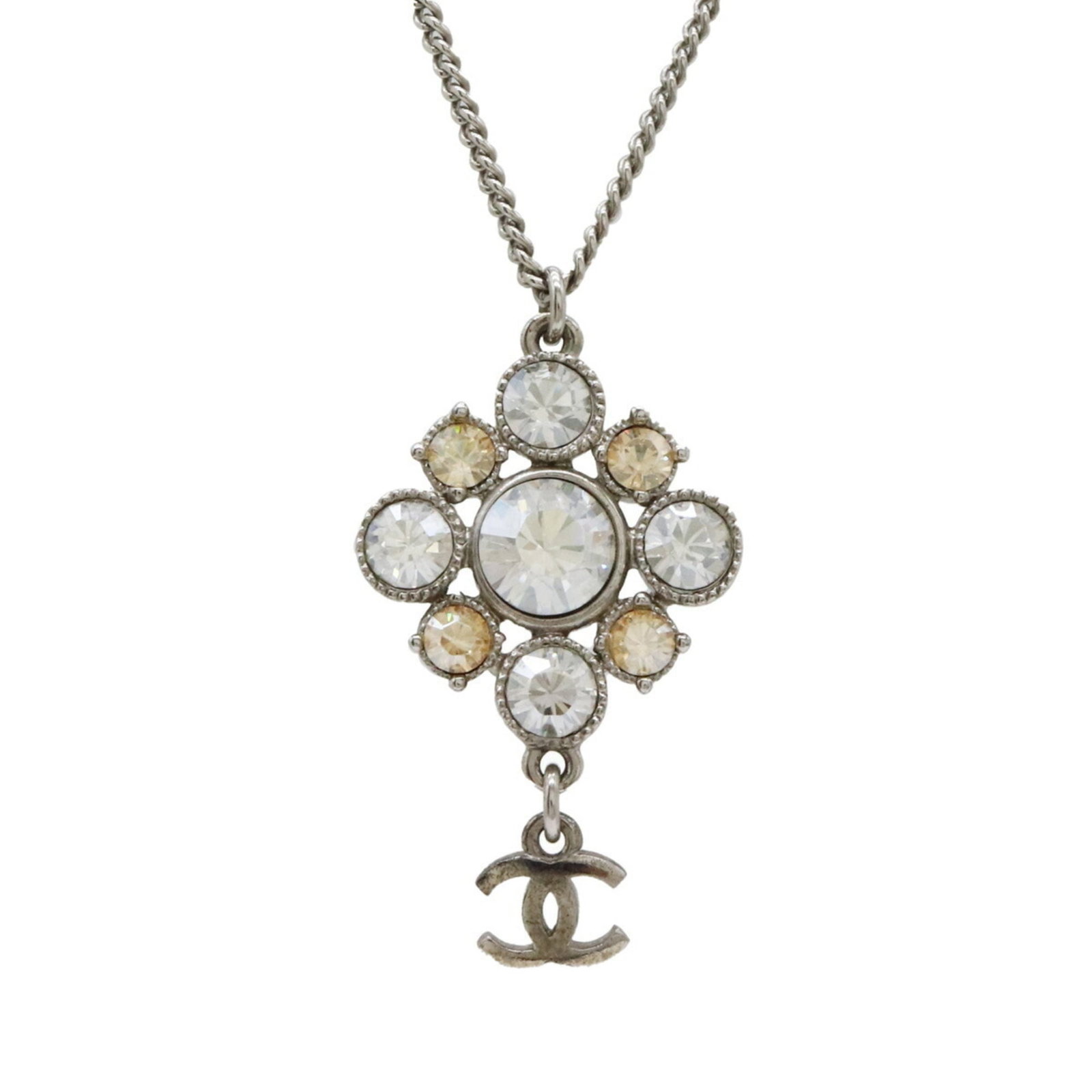 C11V CHANEL Coco Mark Necklace Pendant Rhinestone Metal Silver Color: C11V CHANEL Coco Mark Necklace Pendant Rhinestone Metal Silver Color This listing features C11V CHANEL Coco Mark Necklace Pendant Rhinestone Metal Silver Color. Item specifics are provided below. 