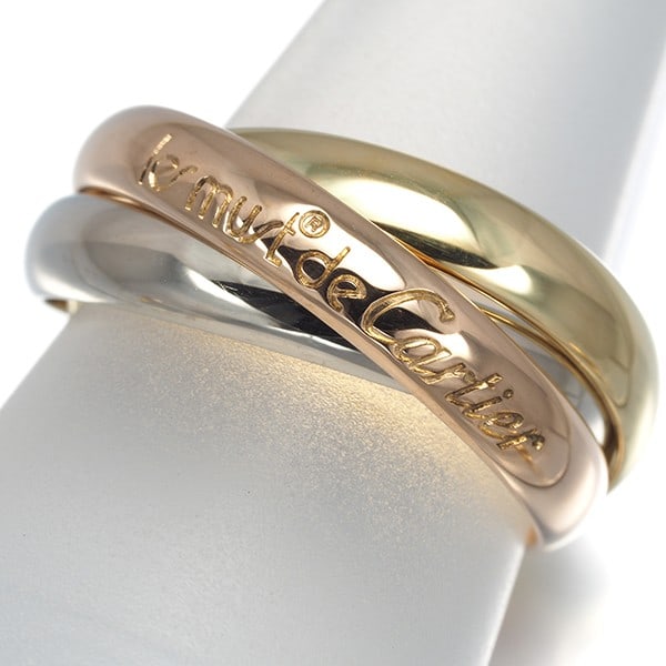 Gold Cartier Ring Trinity 3Color Classic Eu52 18K 750 Yellow White Rose: Gold Cartier Ring Trinity 3Color Classic Eu52 18K 750 Yellow White Rose This listing features Gold Cartier Ring Trinity 3Color Classic Eu52 18K 750 Yellow White Rose. Item specifics are provided