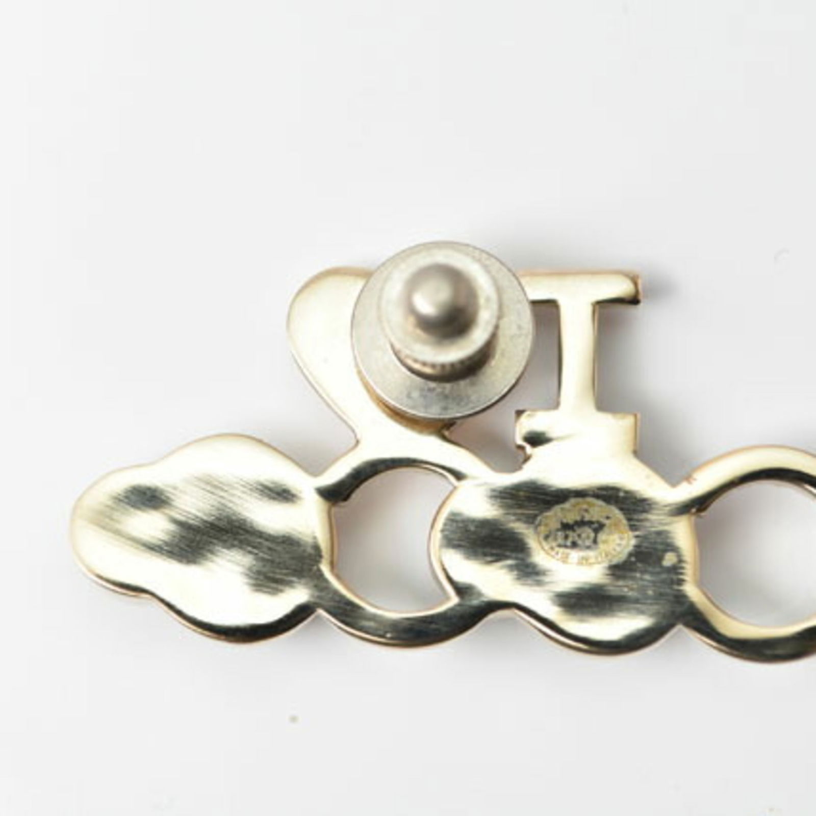 Brass Chanel Pin Brooch - 4