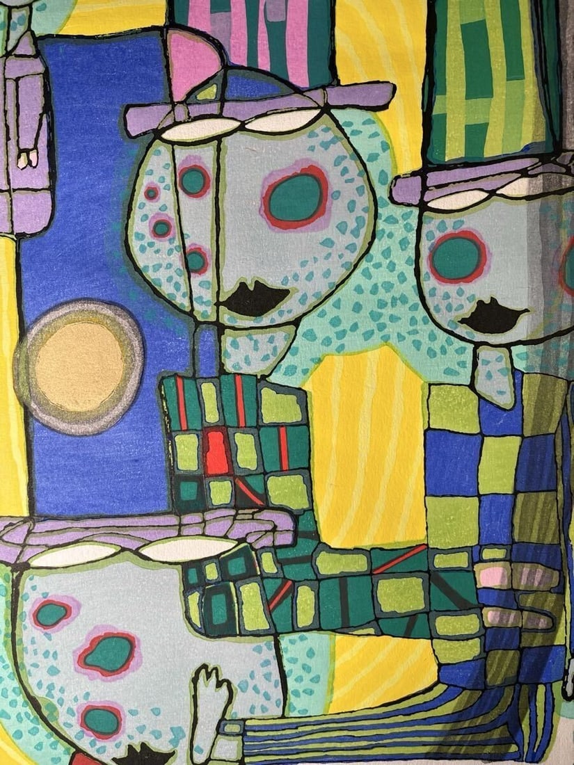 Authentic Friedensreich Hundertwasser Woodblock The Right to Dress Freely Sealed (1 of 8)