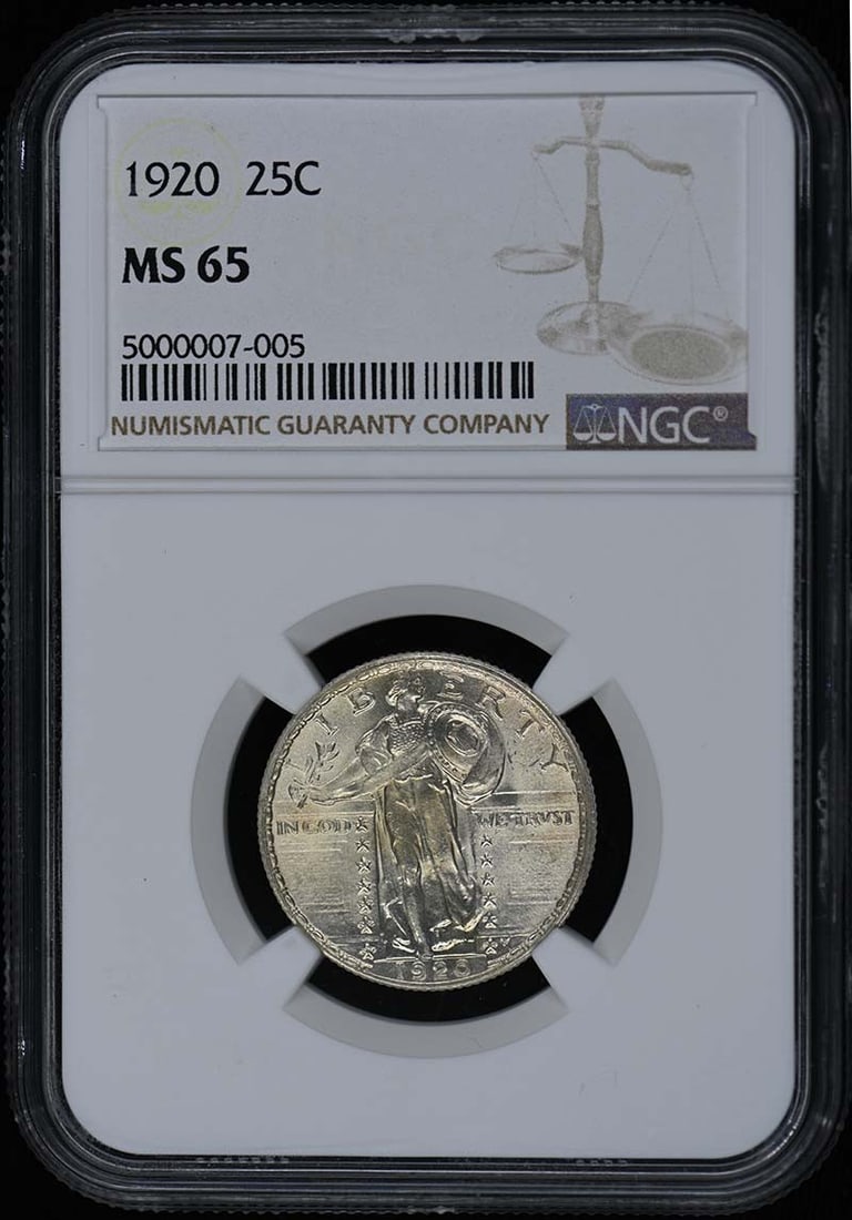 Dies 1920 Standing Liberty Quarter 25C NGC MS65 FS-401 Clashed (1 of 3)