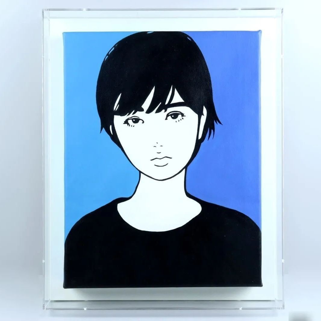 KYNE "Untitled" Oil Painting on Canvas with Acrylic Frame: KYNE "Untitled" Oil Painting on Canvas with Acrylic Frame Discover the captivating world of KYNE, an American artist known for his unique oil paintings on canvas. This stunning piece, "Untitled",